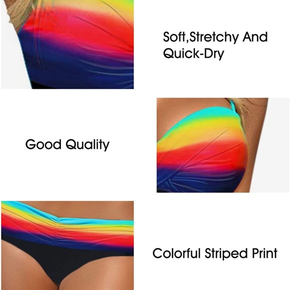 XL Women Push Up Two Piece Bikini Swimsuits Padded Swimwear Bathing Suit - Picture 3 of 4